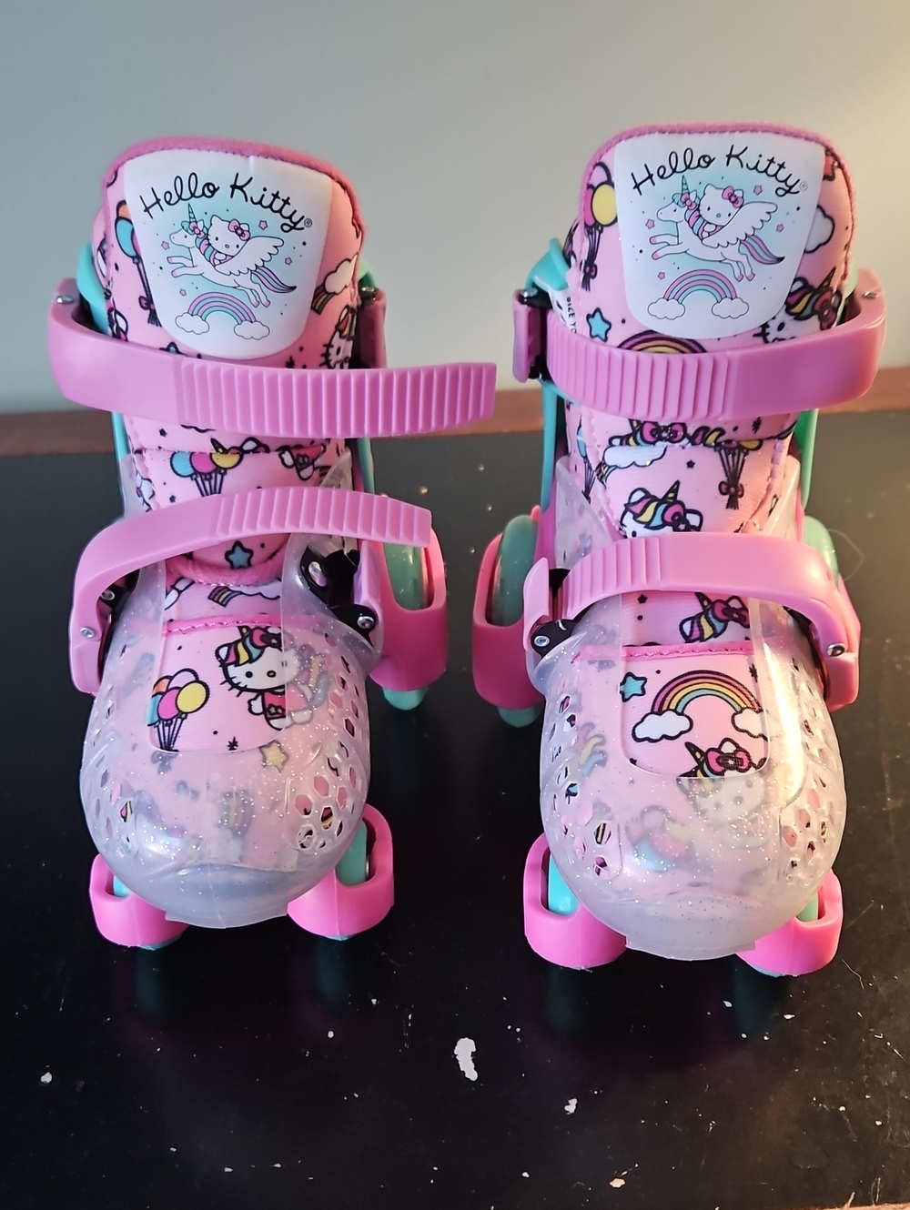 Hello Kitty Pink and Teal Adjustable Kids Roller Skates